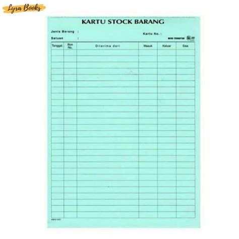 Contoh Kartu Stock Barang Shorelalar Riset