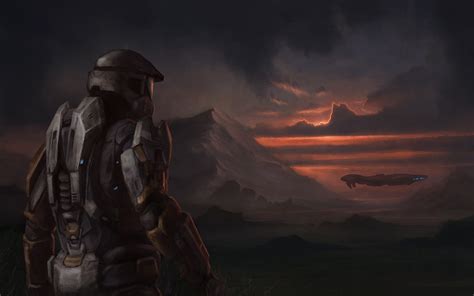 Master Chief Halo Video Game Characters Halo Video Game Art Dark