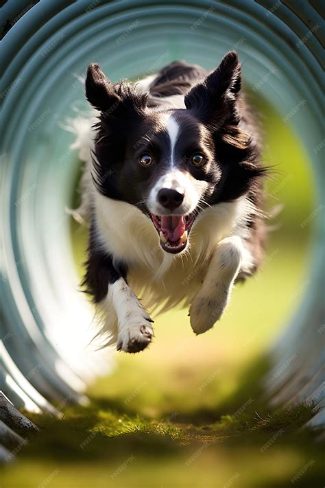 Premium Photo | MidFlight Magic Border Collies Impressive Display at Agility Competition