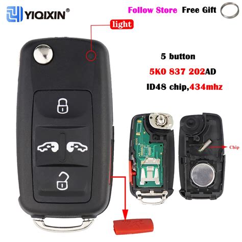 Yiqixin K Ad Mhz Flip Key For Volkswagen Sharan Multivan T