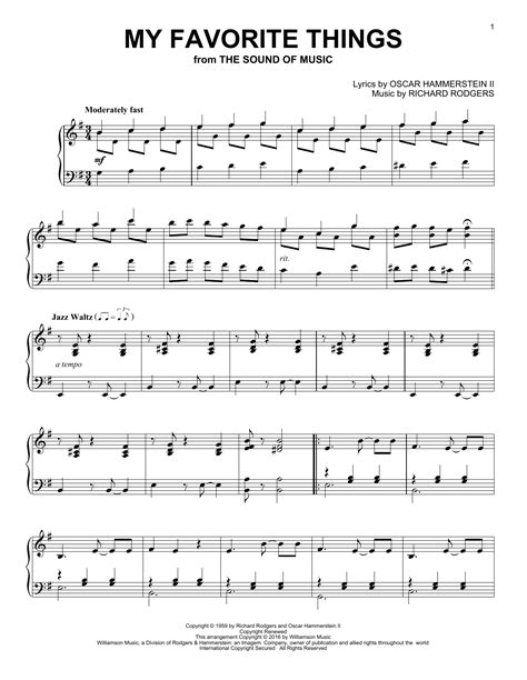 My Favorite Things Music Sheet