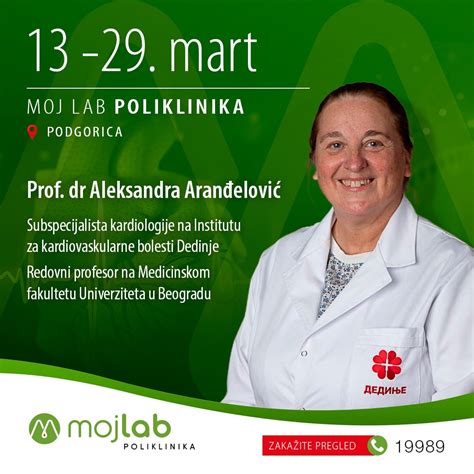 Prof Dr Aleksandra Aranđelović Kardiolog U Moj Lab Poliklinici Od 13