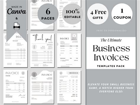 Minimalist Invoice Template Simple Printable Invoice Small Business