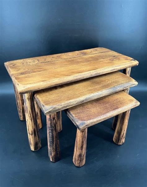 Midcentury 3er Set Beistelltische Aus Holz Kaufen Auf Ricardo