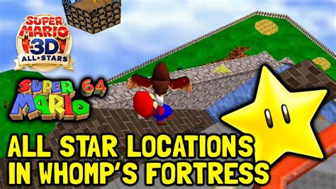 Super Mario 64 3d All Stars All Star Locations In Whomps Fortress