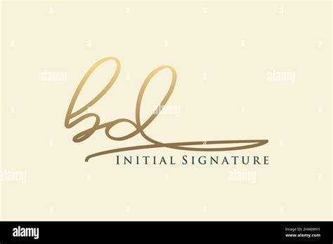 Bd Letter Signature Logo Template Elegant Design Logo Hand Drawn