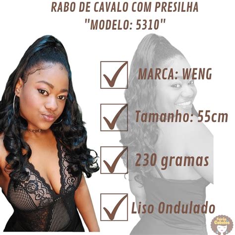 Aplique Rabo De Cavalo Presilha Liso Ondulado Organico WENG Cor 1