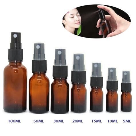 Ml Portable Amber Glass Essential Oil Spray Bottles Mist Sprayer