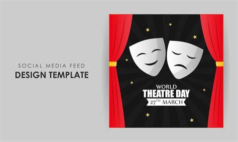 Ilustraci N Vectorial Del D A Mundial Del Teatro Vector Premium