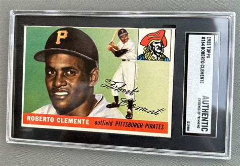 Topps Roberto Clemente Rookie Rc Sgc Authentic Altered