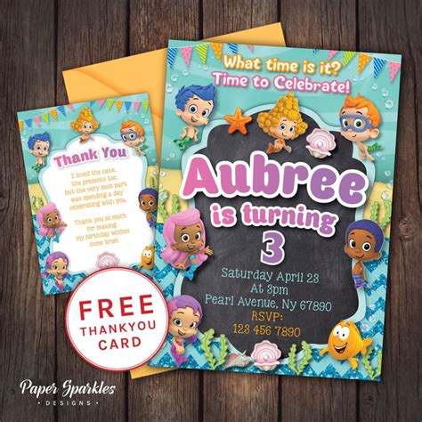 Bubble guppies party, Bubble guppies Invitation, bubble guppies invite ...