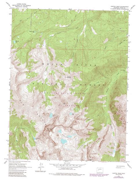 Capitol Peak Topographic Map 124000 Scale Colorado