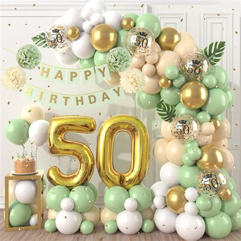 50th Birthday Decorations Sage Green50th Birthday Balloon