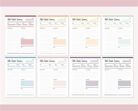 Bible Study Printable, Bible Chapter Summary, Bible Study Journal Pages ...