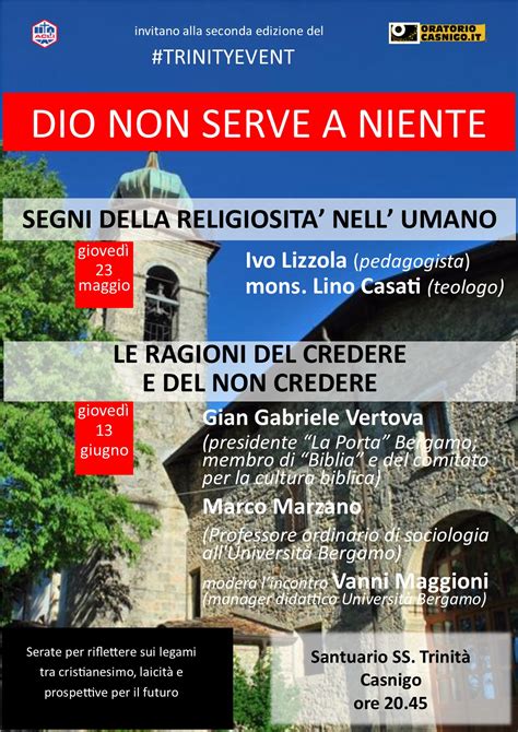 LE RAGIONI DEL CREDERE E DEL NON CREDERE - Bergamo Avvenimenti