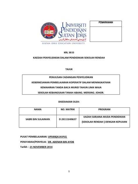 Krl3033 Kaedah Penyelidikan Dalam Pendidikan Sekolah Rendah Pdf