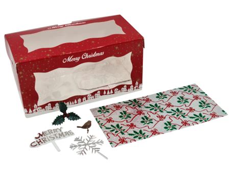 Silver Christmas Yule Log Set Evelay