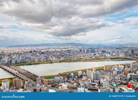 Yodo River As Seen from the Top of Umeda Sky Building. Osaka. Japan Stock Image - Image of ...