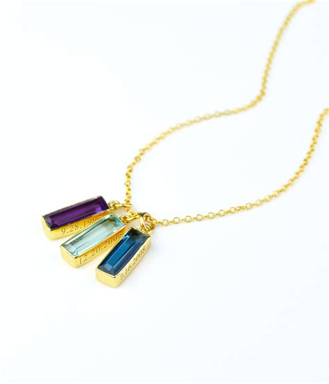 Vertical Birthstone Bar Necklace For Mom Adira Series Danique Jewelry