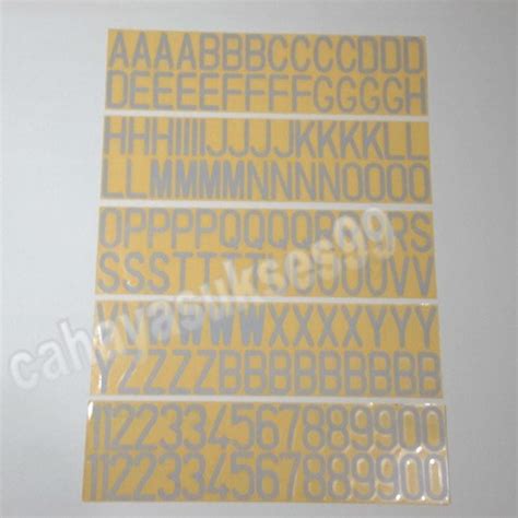 Sticker Cutting Plat Nomor Motor Alphabet Abjad Huruf Angka Putih