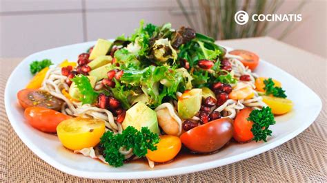 Ensalada Templada De Gulas Y Gambas Con Vinagreta De Granada Cocinatis