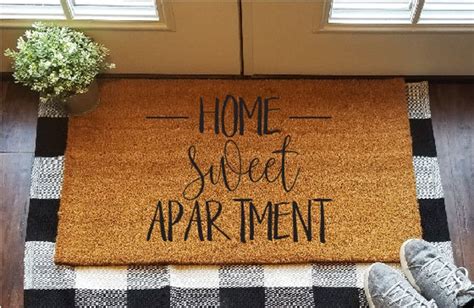 Home Sweet Apartment Door Mat Apartment Doormat Front Door Rug Etsy