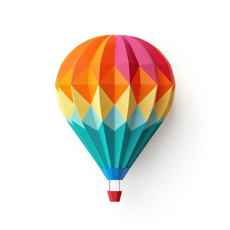 Premium AI Image Origami Hot Air Balloon Isolated On White Background
