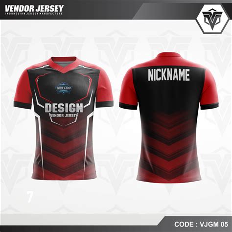 Desain Jersey Gaming Esport Warna Merah Hitam Terbaru Vendorjersey