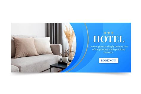 Free Vector Gradient Hotel Banner With Photo