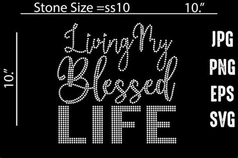 Living My Blessed Life Rhinestone Graphic By Vector Art · Creative Fabrica