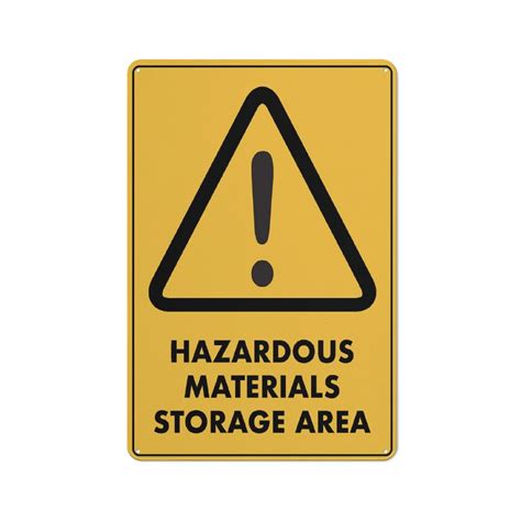 Caution Hazardous Materials Storage Area Sign 12 X 8 Inches Reflective Aluminum Metal Warning