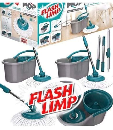 Mop Giratório Fit MOP5010 8 litros Cinza Flash Limp Ofertinha