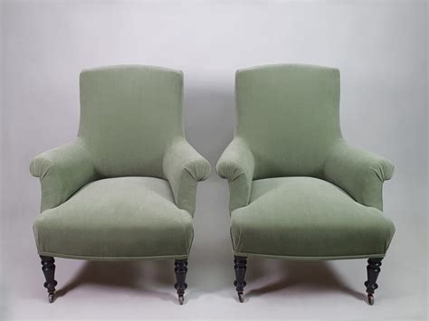 Pair Of French Antique Napoleon Iii Armchairs Recovered In Linwood