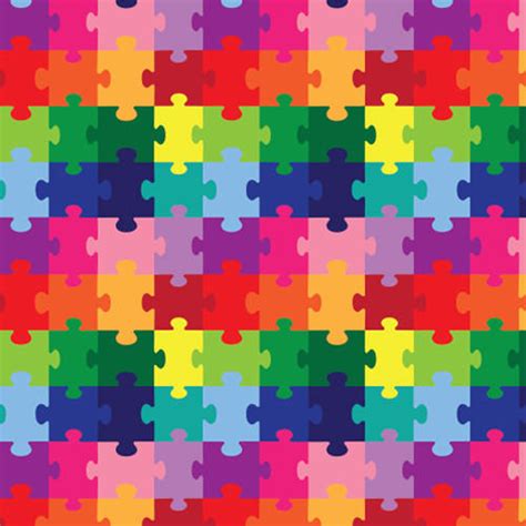 Rainbow Puzzle Pieces Pattern HTV | Heat Transfer Warehouse