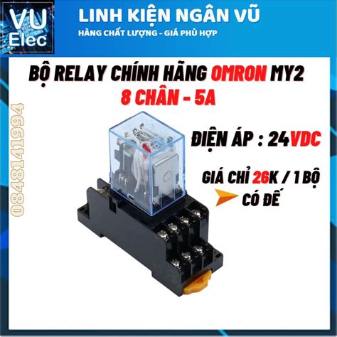 Relay omron 24V 8 chân 5A Rơ le trung gian relay 24v 8 chân Loại