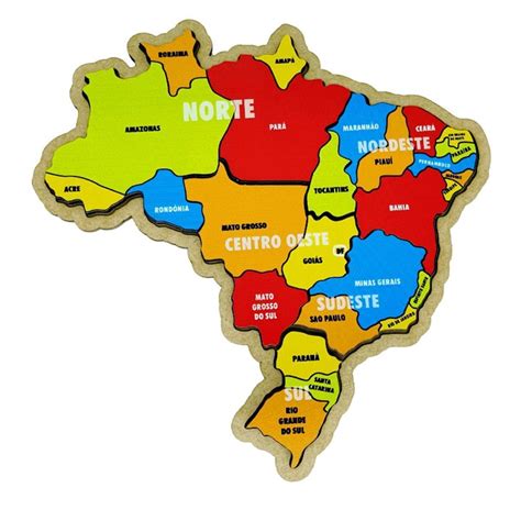 Mapa Do Brasil Regiões Pedagógico Educativo 25cm X 25cm Kids No Shoptime