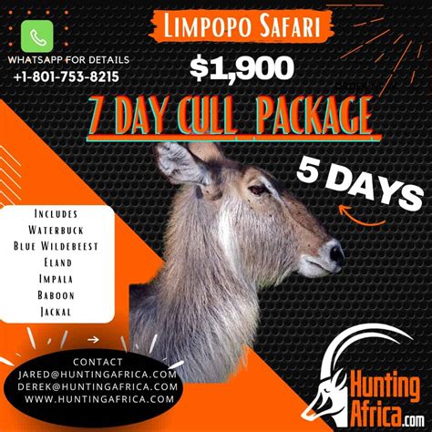 Limpopo Cull Hunt Package 7 Days 1 Hunter 1 Ph Hunting The World