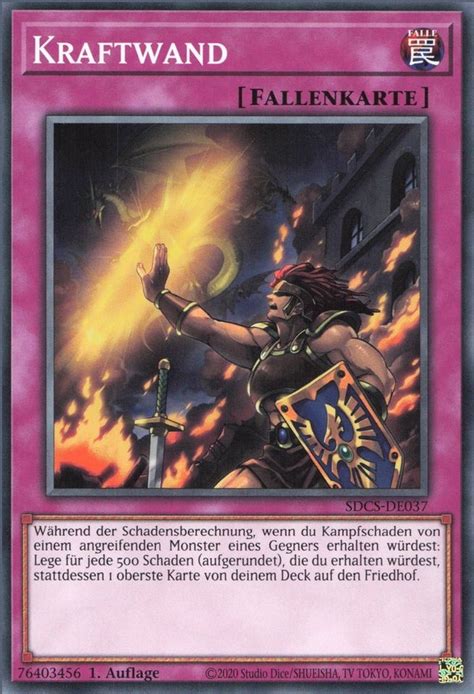 Recollectibles Sammelkarte Yugioh Karte Kraftwand Deutsch Yu Gi Oh