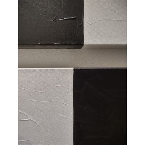 Contemporary Abstract Black And White Diptych Painting 2 Panels