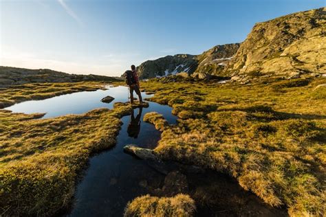 Premium Photo | Warm sunrise in the alps