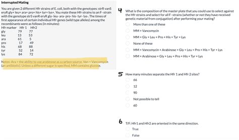 Solved Interrupted Mating You Are Given 2 Different Hfr