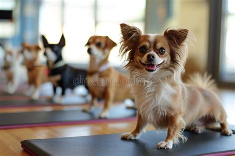 Pilates for Dogs. Dogs Stretching on Yoga Mat Stock Photo - Image of acrobat, posture: 304790120