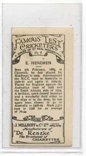 Ja5175 100 Millhofffamous Test Cricketersehendren19288 Ebay