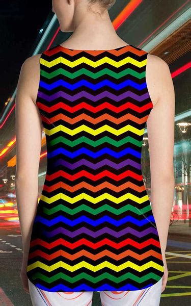 65 Mcmlxv Womens Lgbt Pride Rainbow Chevron Print Tank Top