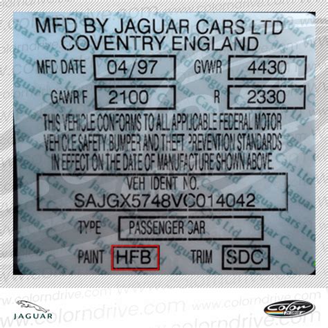 How Can I Find My Jaguar Color Code The Touch Up Paint