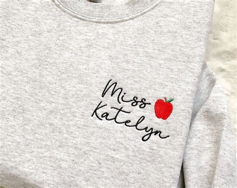 Teacher Gifts Personalized Teacher Embroidered Sweatshirt Custom