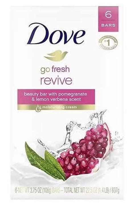 Dove Go Fresh Revive Beauty Bars Pomegranate Lemon Verbena 4 Oz