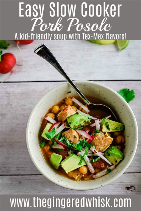 Easy Slow Cooker Pork Posole - The Gingered Whisk