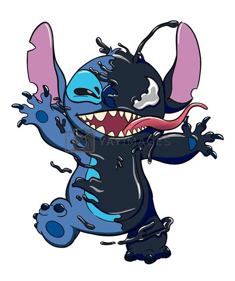 Cartoon Color Drawing Of Stitch Angry Cute With Venom By Kr0k0 Vectors