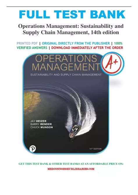 Test Bank For Operations Management Sustainability And Supply Chain